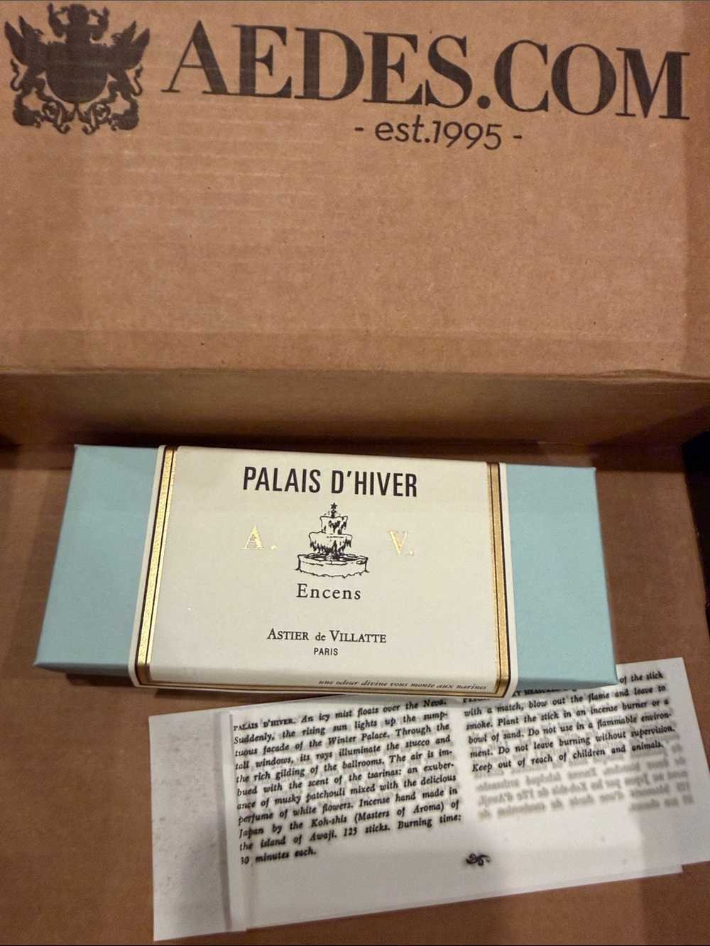 Palais d'Hiver Incense - like new